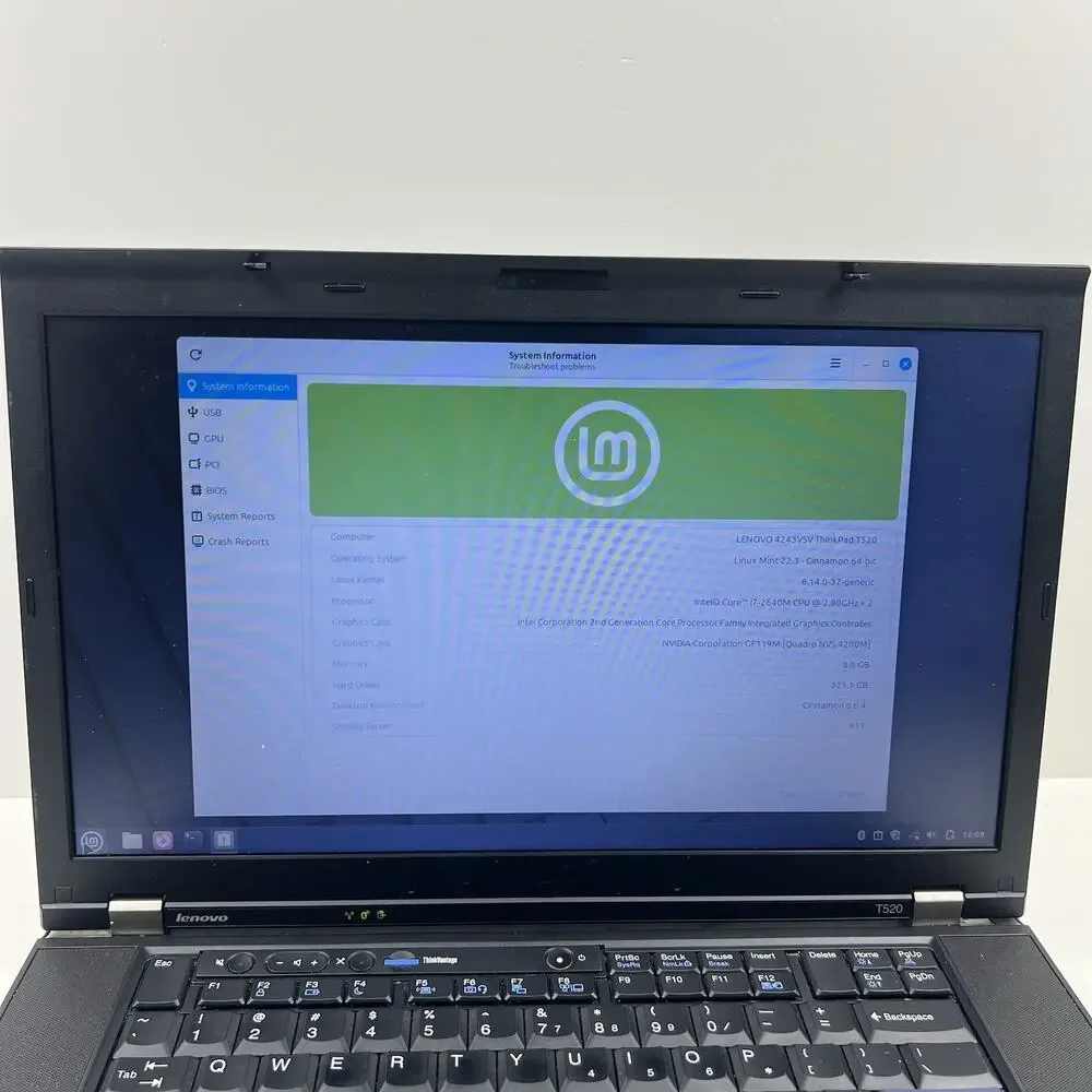 Lenovo ThinkPad T520 Intel i7-2640M 8GB 320GB HDD Linux Mint OS w/ Charger|ELP97